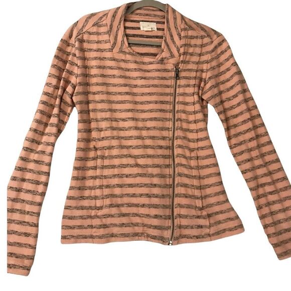 : : Caslon Striped Soft Cotton Moto Style Jacket : : - Picture 3 of 13